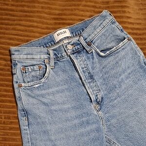 Agolde Premium "Freya" High-rise Slim Vintage Wash Blue Jeans (Size 23 x 30)